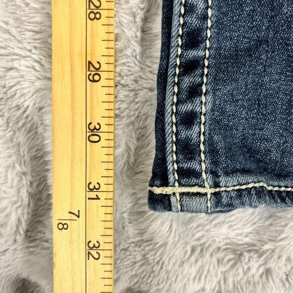 Vigoss Jeans Women 24 Slim Boot Mid Rise Medium Wash Stretch Denim Embroidered - Picture 8 of 9